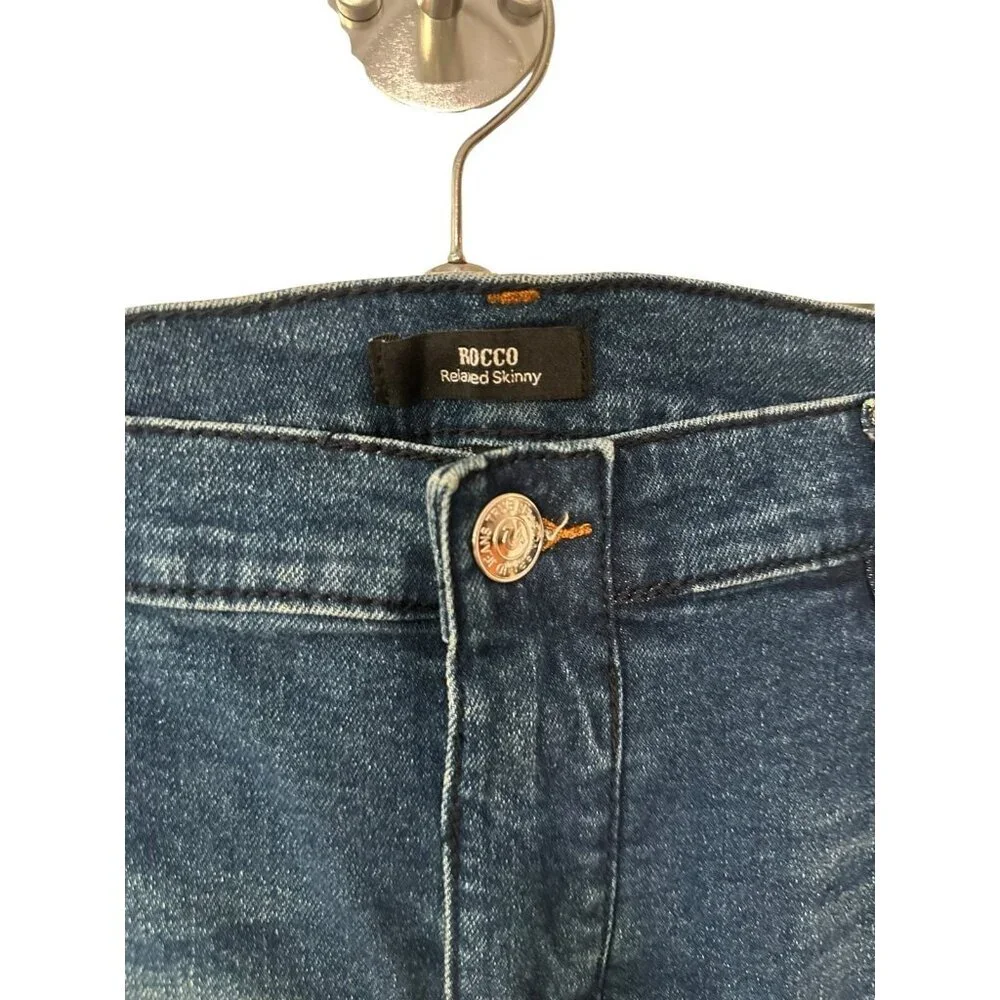 True Religion Mens 42x34 Rocco Relaxed Skinny Denim Blue Jeans Retail $219